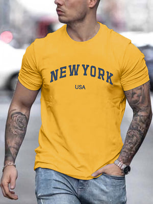 Men's Summer New York Printed 100 Cotton Large Loos Short Sleeve-Aria Doejay