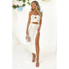 Knitted Women's Chest-wrapped Sleeveless Small Tube Top Hot Girl Hip-wrapped Skirt Suit-Aria Doejay