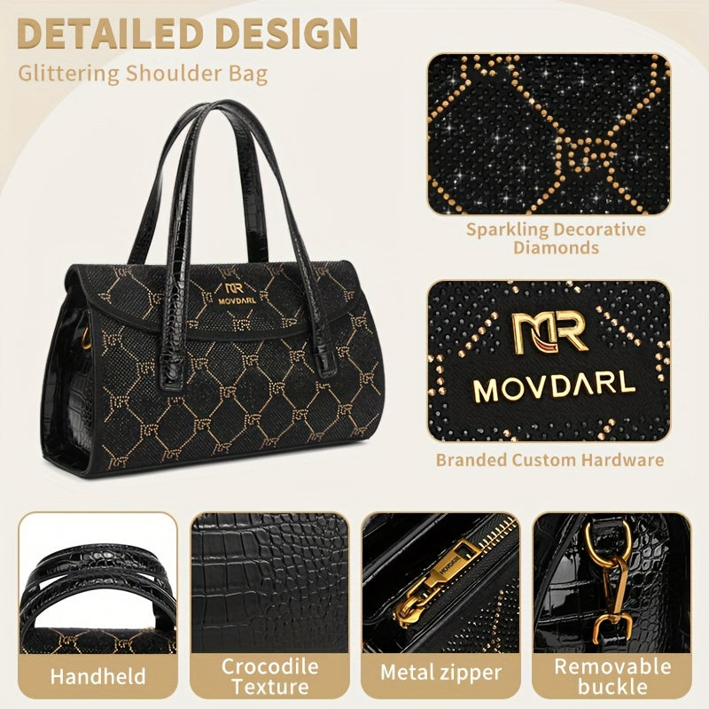 New Womens Bag 2024 Popular Temperament Female Bag Flash Diamond Series Dinner Crossbody Shoulder Bag for Women