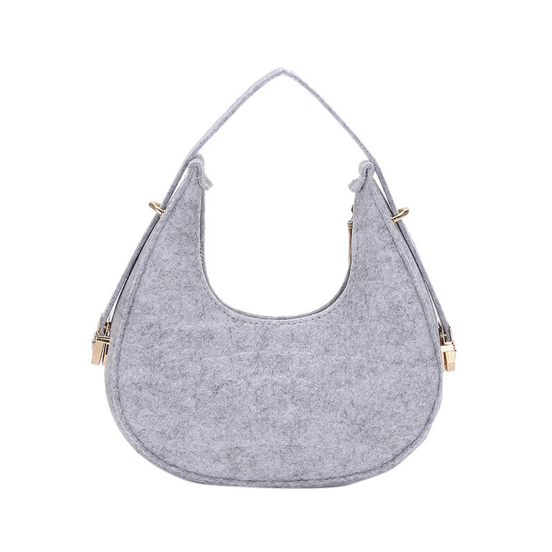 New Fashion Retro Felt Indentation Underarm Bag-Aria Doejay