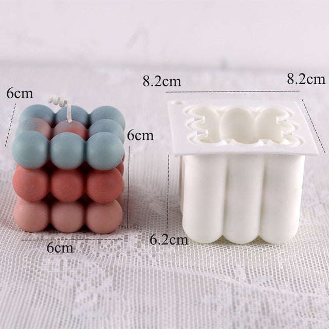 Non-stick Bubble Cube Candles Silicone Mold 3D Aromathera-Aria Doejay