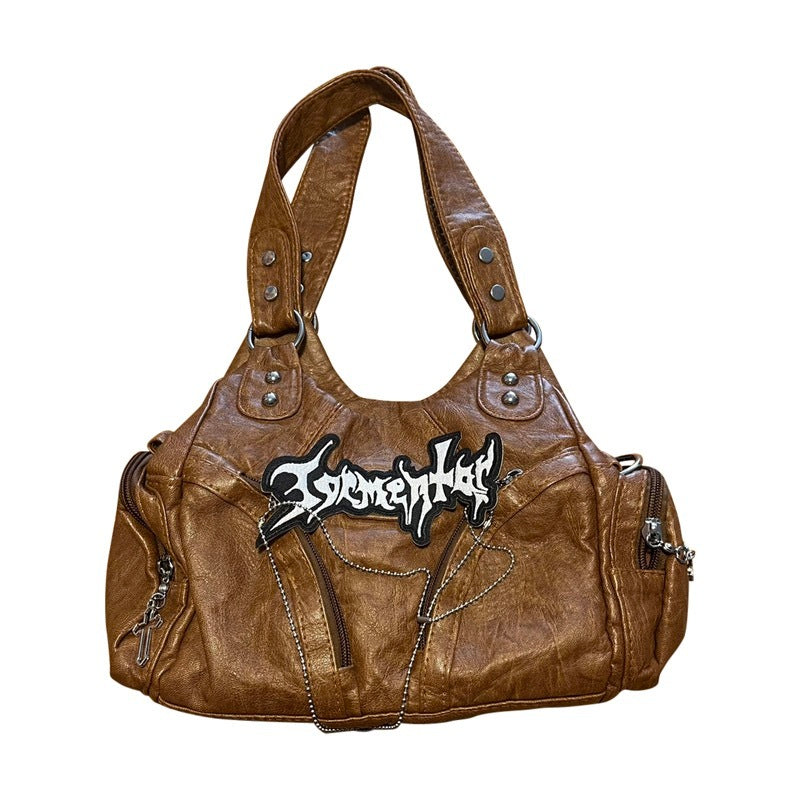 Axillary Spice Girl Brown European And American Crossbody Bag