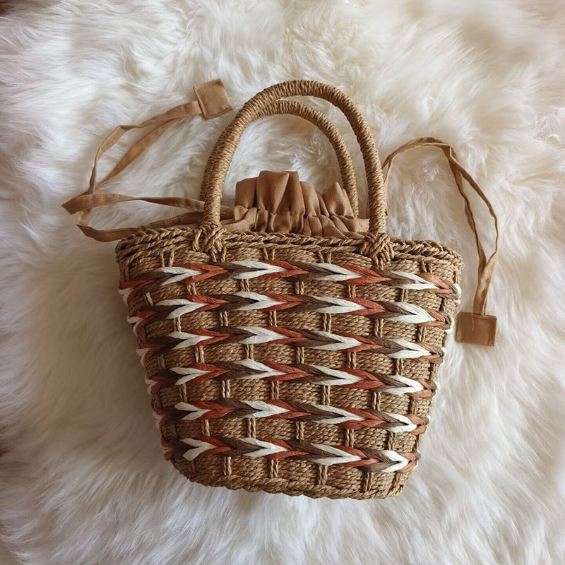 Trendy Japanese Style Paper String Woven Handbag