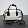 High-grade Light Luxury Linen Contrast Color Bowling Leather Casual Bag-Aria Doejay