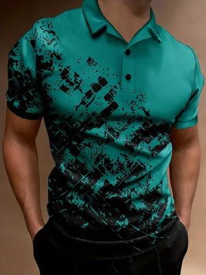 Men's Print Breathable Fashion Polo Shirt Top-Aria Doejay