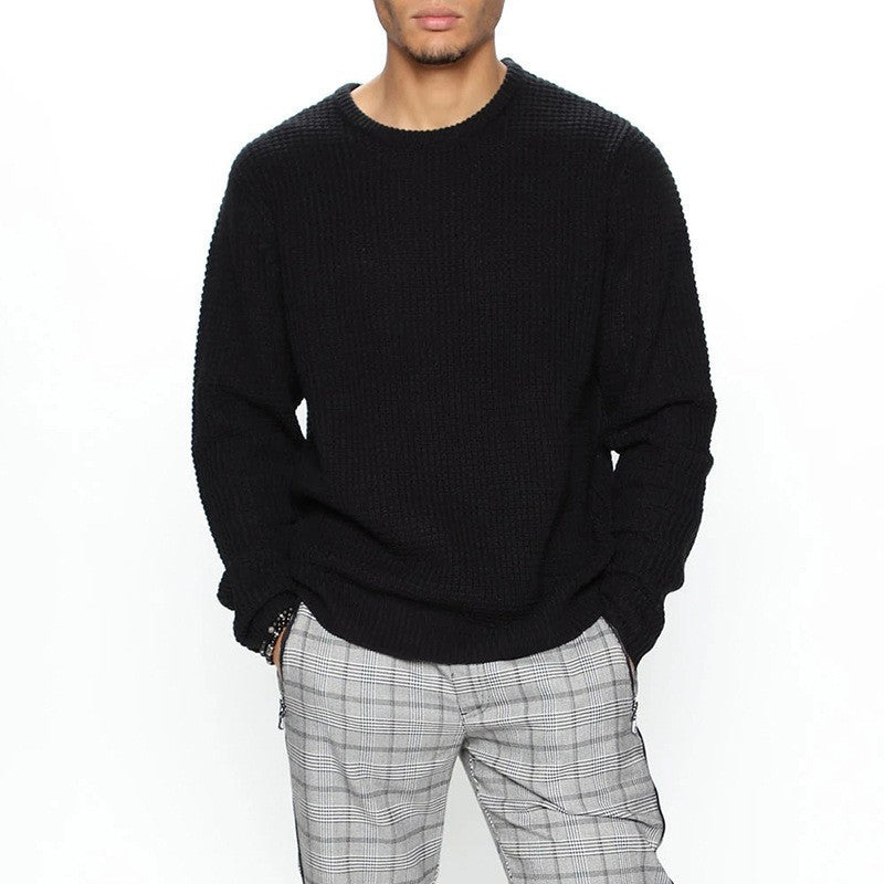 Long Sleeve Crew Neck Casual Men's Loose-Aria Doejay