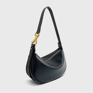 Simple Crescent Crossbody Soft Women's Cow Leather Bag