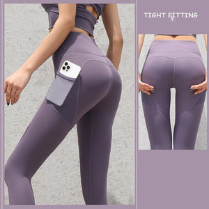 Gym Sport Seamless Leggings With Pockets Push Up High Waist Pants Women Fitness Running Yoga Pants Gym Sport Seamless Leggings-Aria Doejay