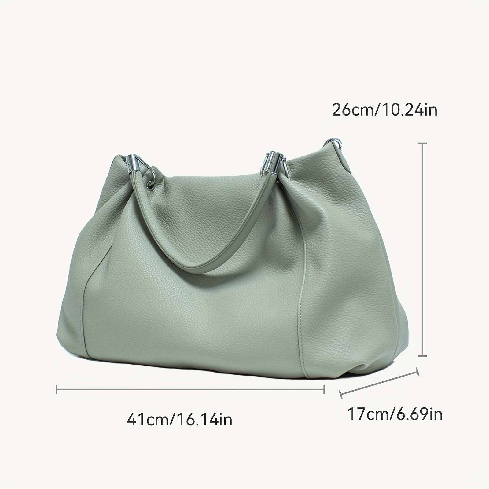 Elegant Solid Color Handbag & Crossbody Bag, All-Match Women's Daily Use Commuter Bags, Soft PU Leather Satchel Purses