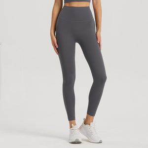 Lycra Pocket Peach High-waisted Nine-point Leggings-Aria Doejay