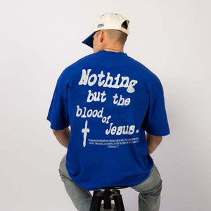 Nothing But Blood Of Jesus Print T-shirt-Aria Doejay