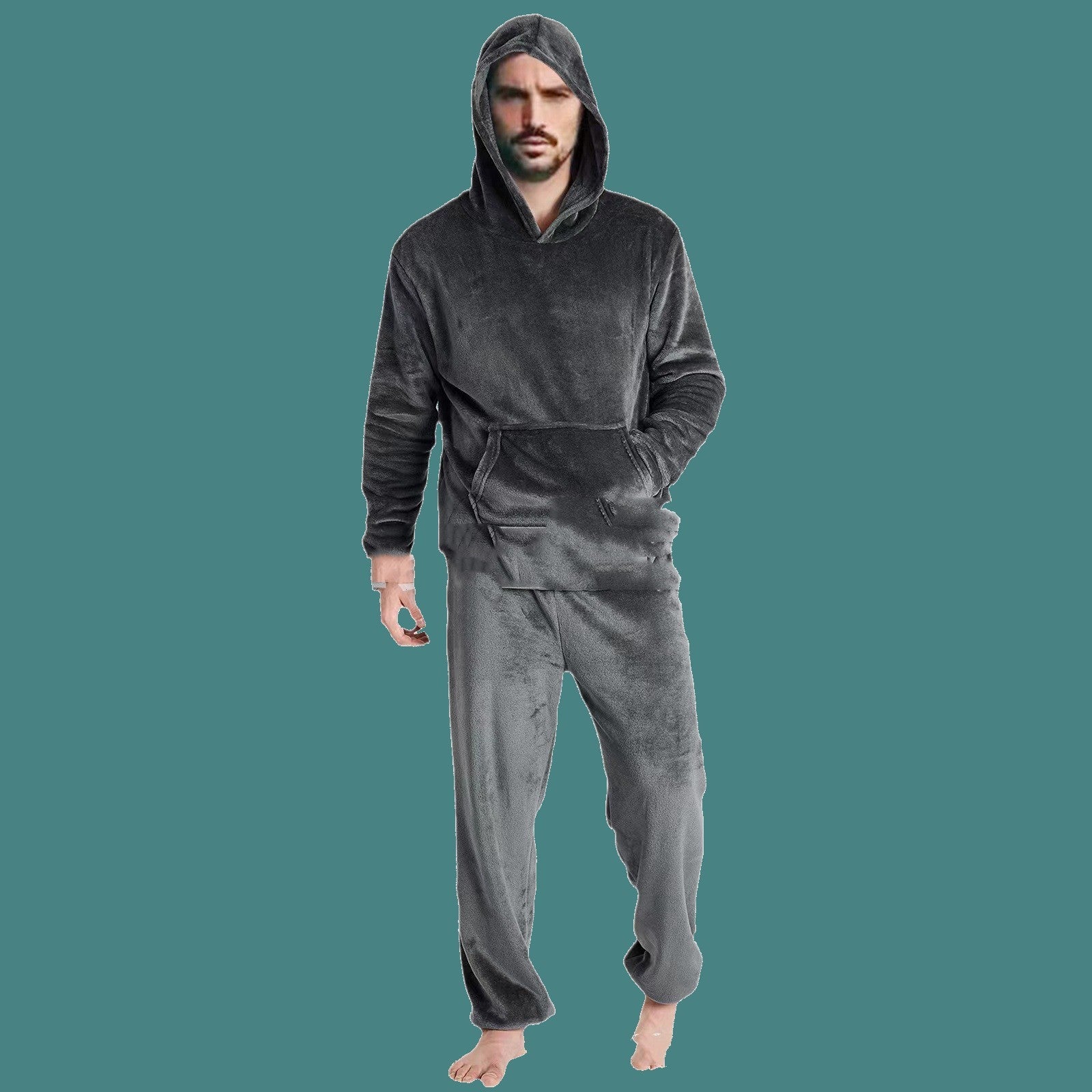 Men's Warm Hooded Trousers Suits-Aria Doejay