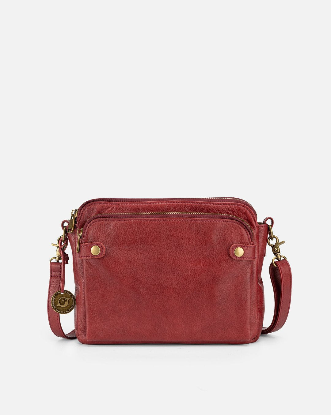 Three-layer Leather Crossbody Bag