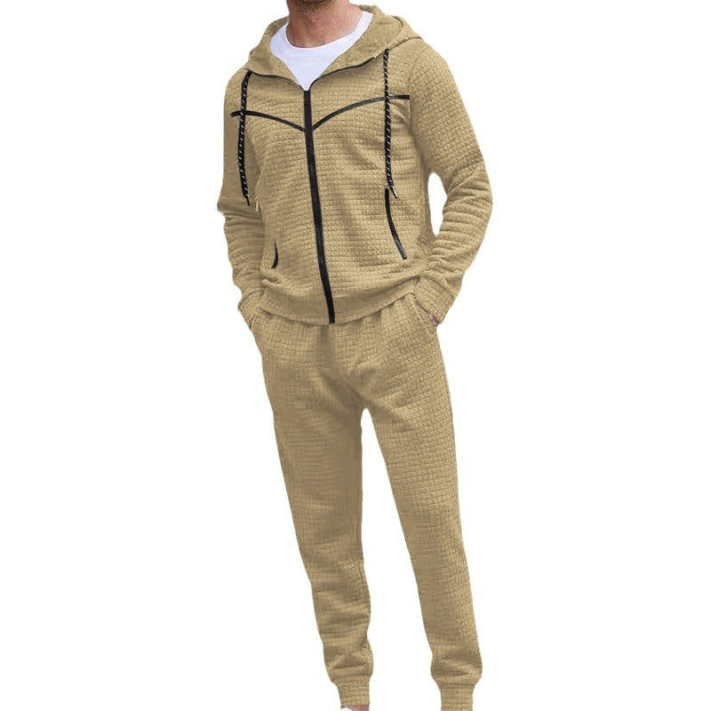 Men's Fashion Fashion Zipper Hooded Suits-Aria Doejay