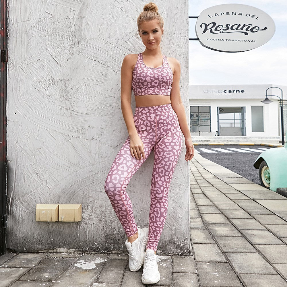 Workout Leggings Sports Leopard Suits Yoga Set Women-Aria Doejay