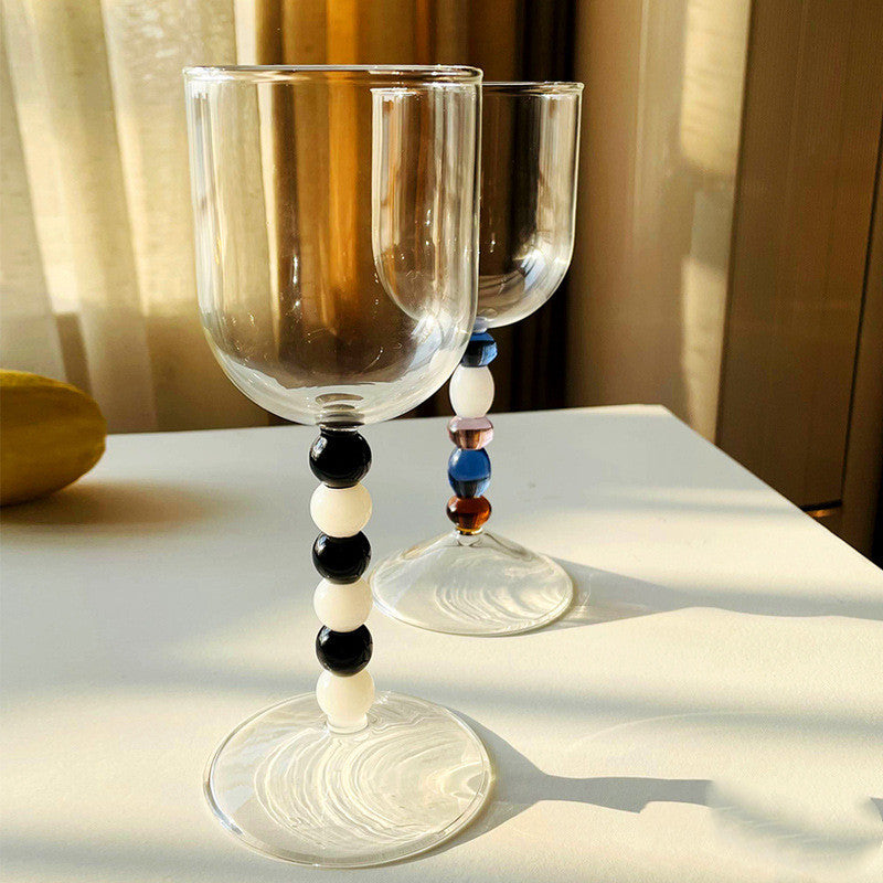 Fashion Bead Goblet Heat-resistant Glass Wine Glass-Aria Doejay