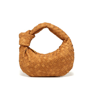 Woven Croissant Knotted Handbag Underarm Hand Bag-Aria Doejay