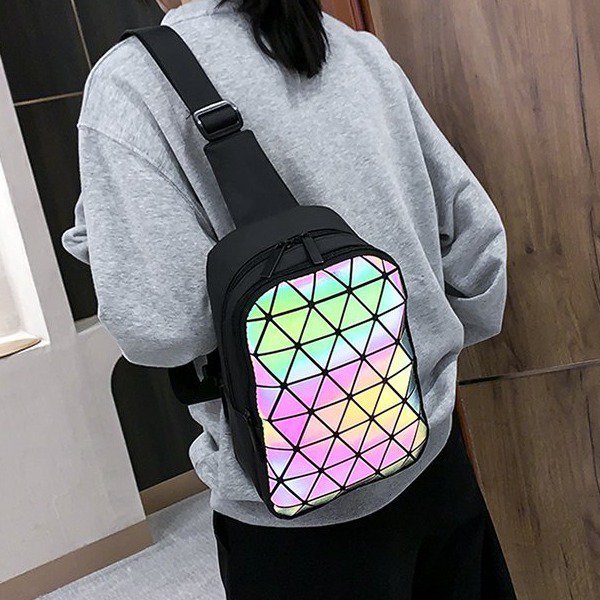 Luminous Geometric Rhombus Bag, Shoulder Bag, Chest Bag