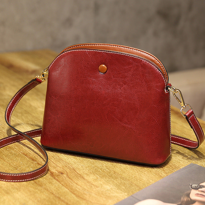 Niche Female Leather One-shoulder Crossbody Bag