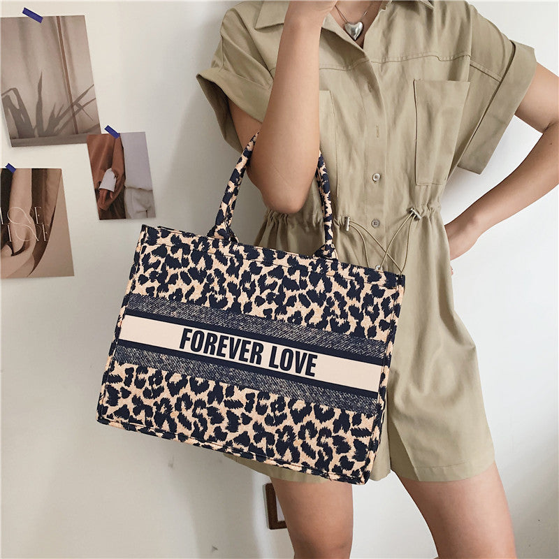 Leopard Print Handbag Korean Style Large Capacity Shoulder Bag