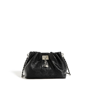 Leather Folds Cloud Bag Retro High-grade Temperament Lock-Aria Doejay