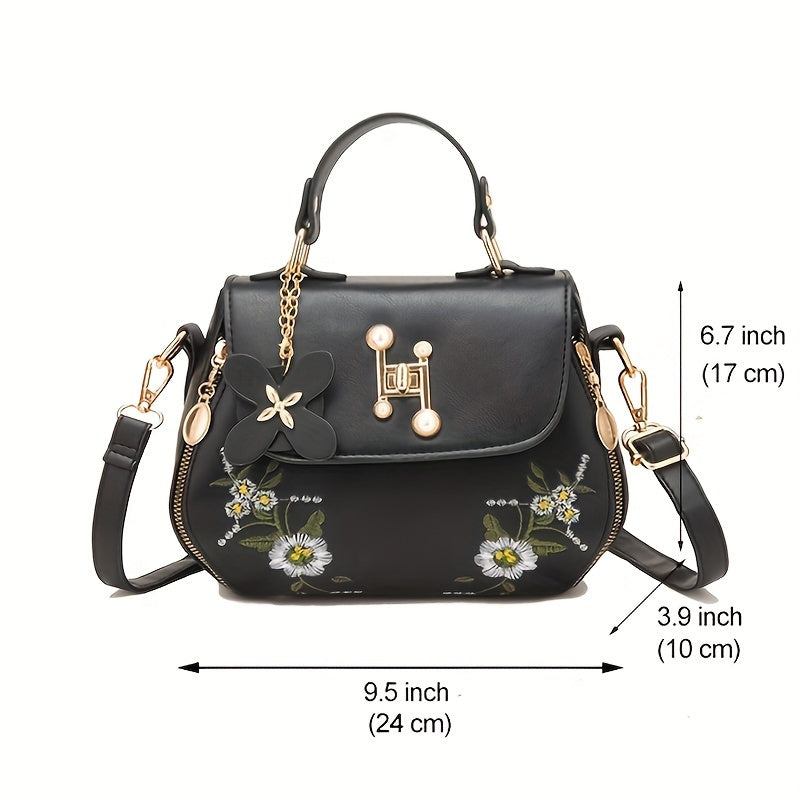 Small Purses And Handbags For Women, Ladies Fashion Flower Top Handle Satchel Shoulder Bags Totes