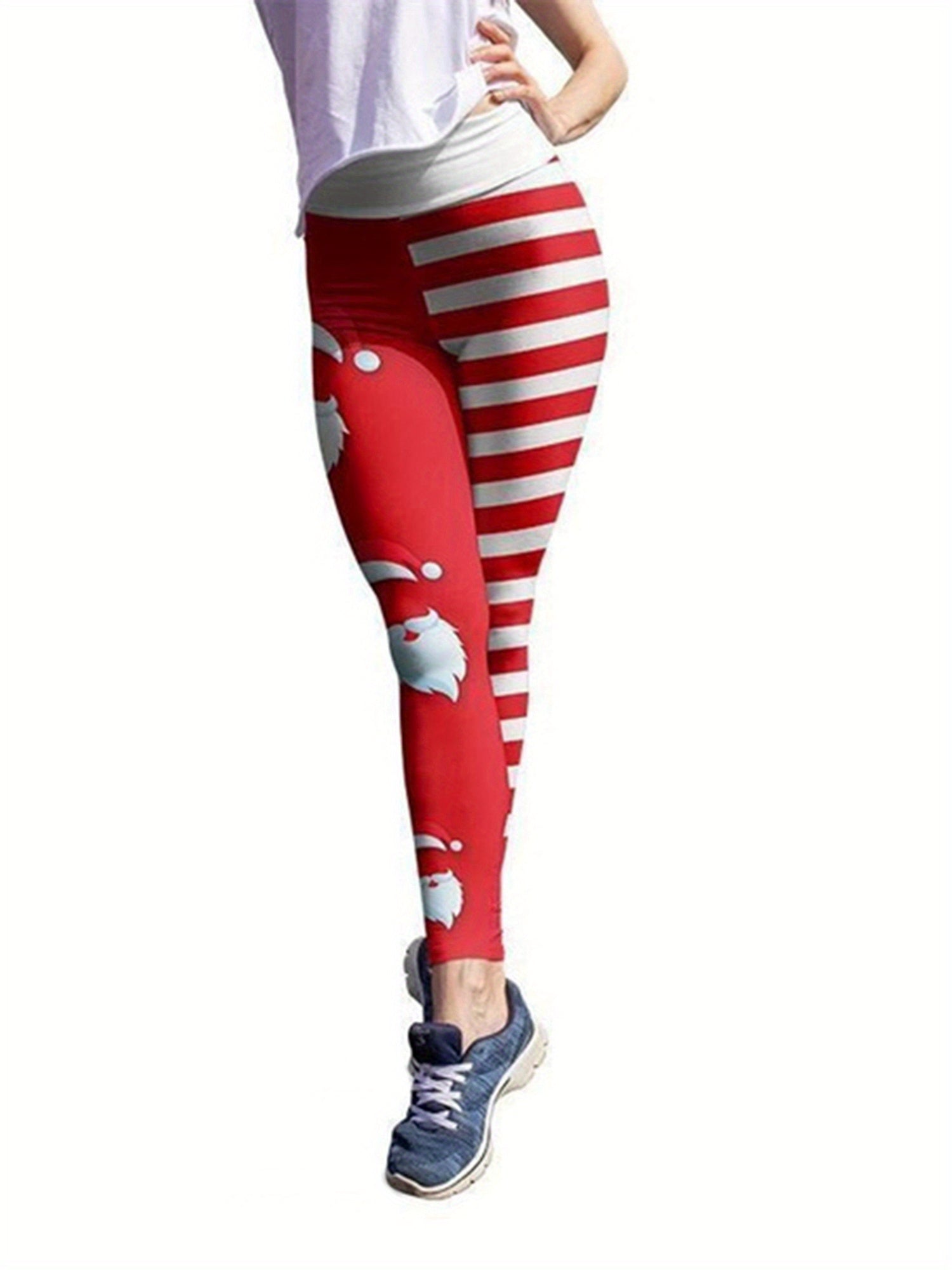 Women Christmas Leggings, Fashion Holiday Printed High Waist Compression Skinny Workout Athletic Pants