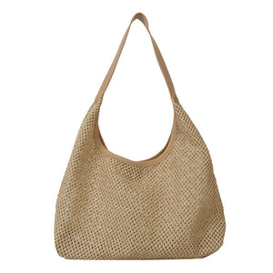 Large Capacity One Shoulder New High Texture Casual Straw Bag