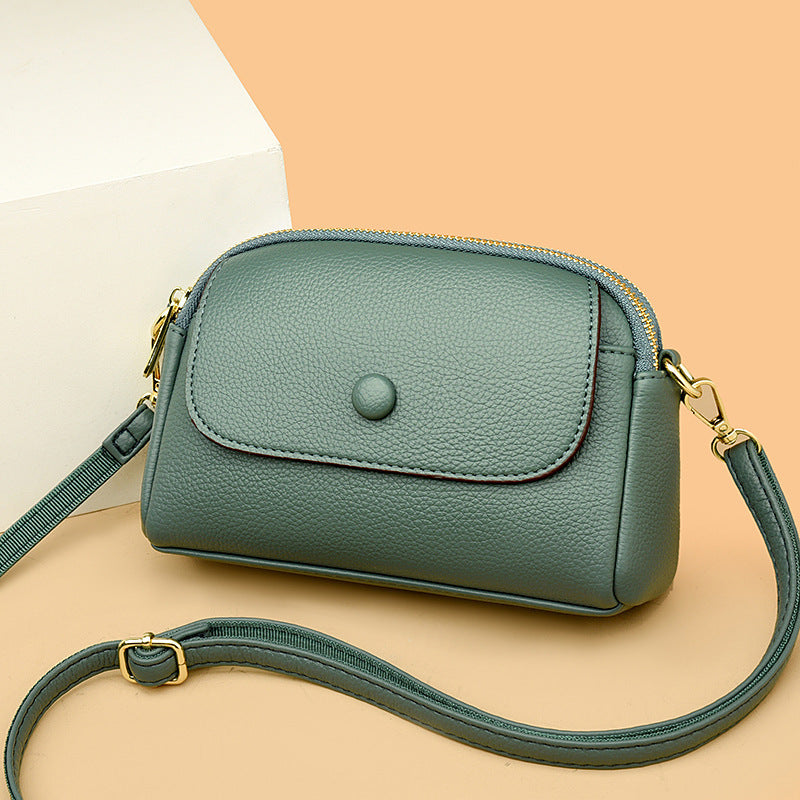 Lightweight Soft Leather One-shoulder Crossbody Bag