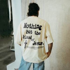 Nothing But Blood Of Jesus Print T-shirt-Aria Doejay