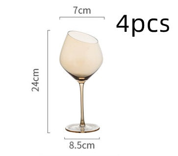 Wine Glass Oblique Mouth, Red Wine Glass Crystal Champagne Glass High-end Goblet Foreign Wine Glass-Aria Doejay