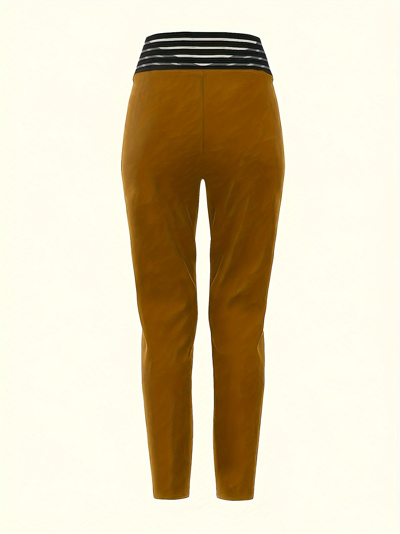 High-Waisted High-Waist Stretchy Leggings For Women, Polyester Fabric, Elegant Style, Machine Washable, Four-Season Wear