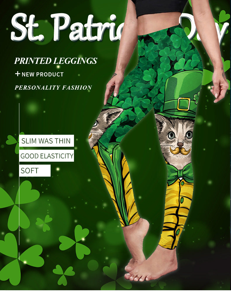 Saint Patrick's Day Clothing Digital Printed Leggings-Aria Doejay