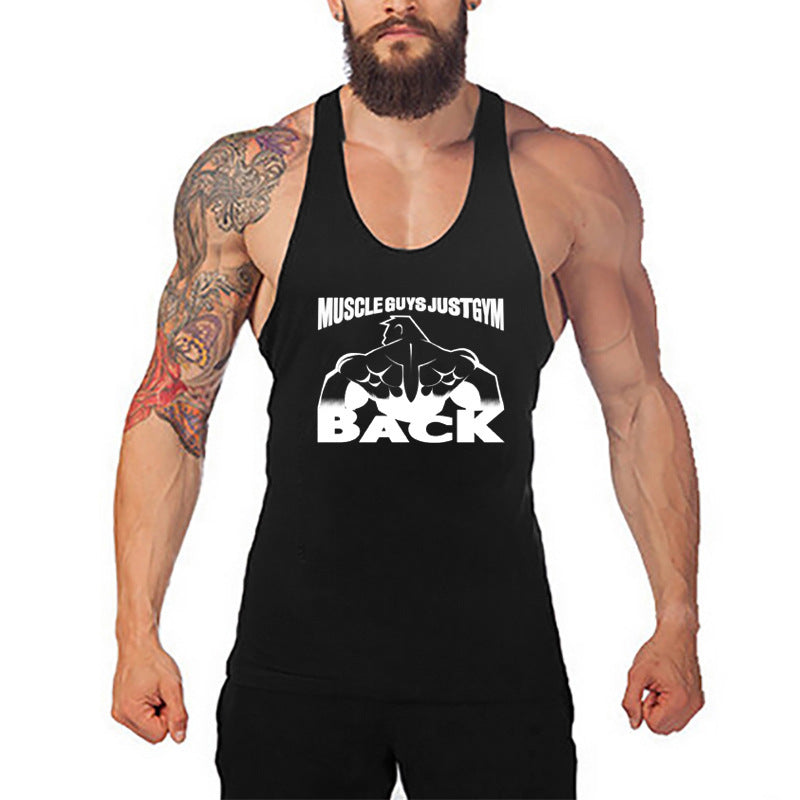 Muscle Men's Fitness Vest Cotton T-shirt-Aria Doejay