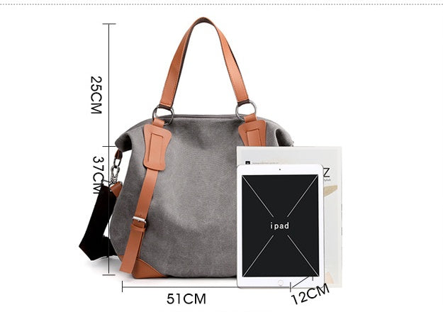 Portable Canvas Bag Versatile Casual Women's Shoulder Messenger Bag