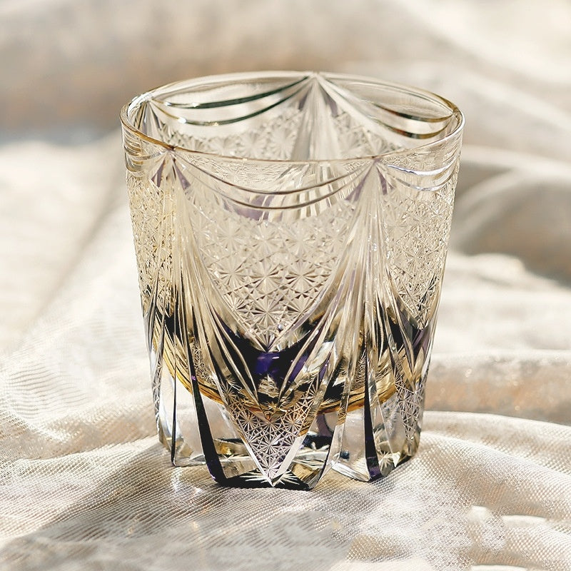 Hand Carved Crystal Glass Whiskey Glass-Aria Doejay