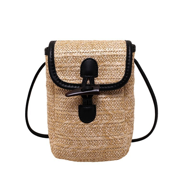 Women's Simple Casual Straw Phone Crossbody Bag