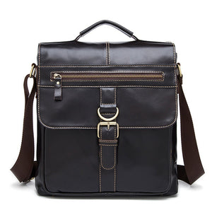 Men's One-shoulder Baotou Layer Cowhide Clamshell Satchel Retro