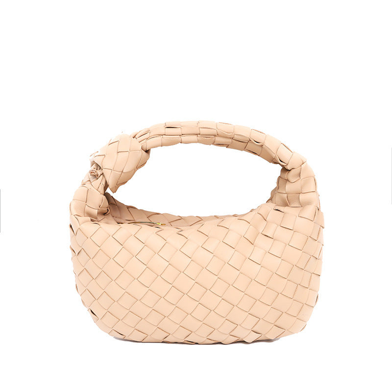 Woven Croissant Knotted Handbag Underarm Hand Bag-Aria Doejay