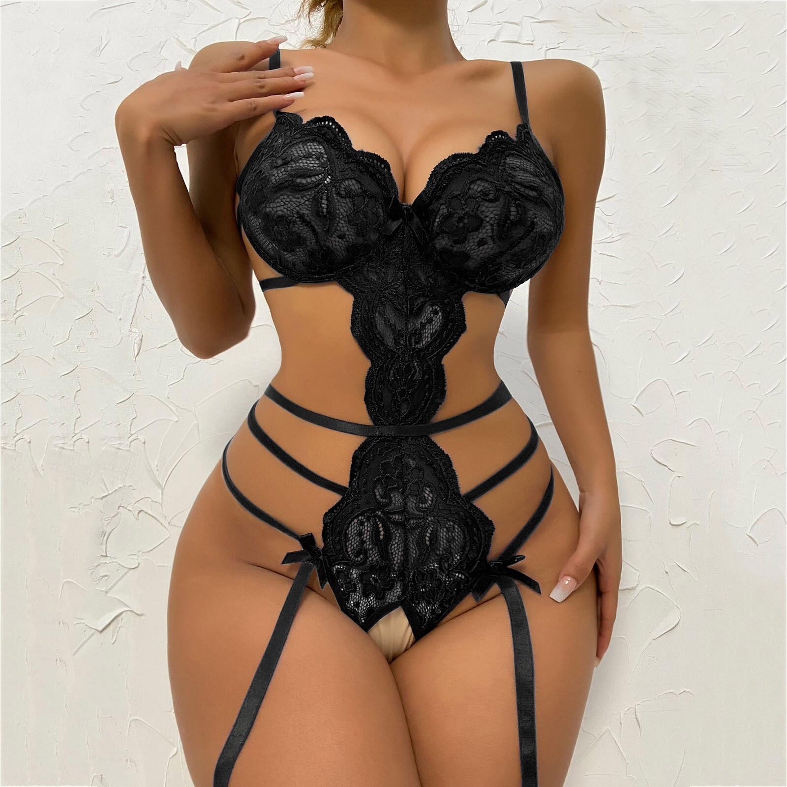 Lingerie Lace Transparent Bodysuit Pajamas-Aria Doejay