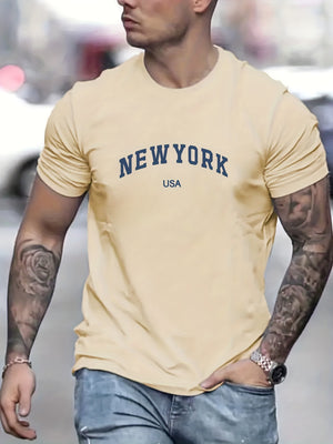 Men's Summer New York Printed 100 Cotton Large Loos Short Sleeve-Aria Doejay