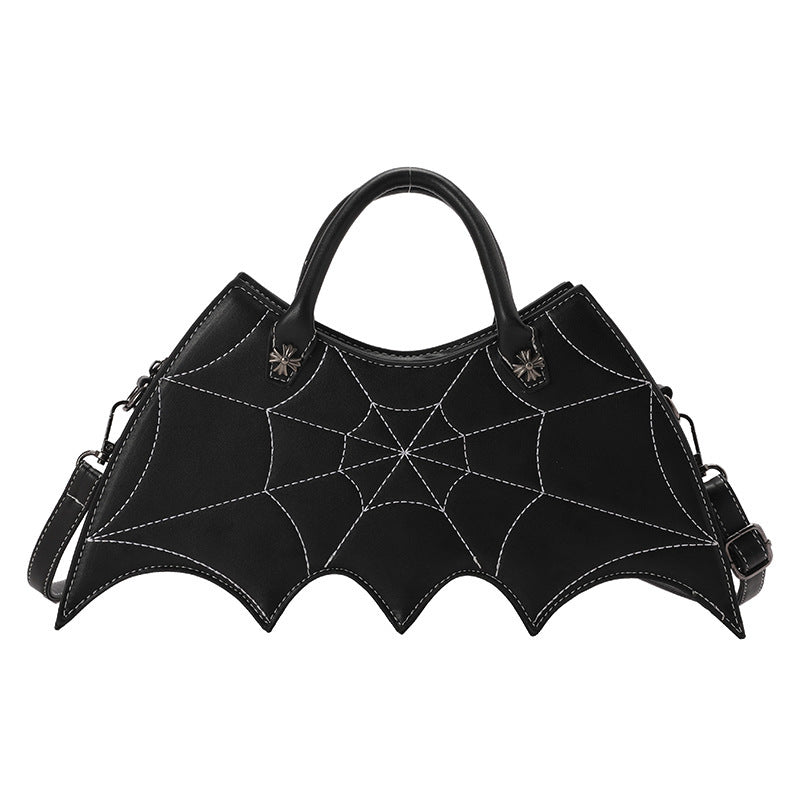 Halloween Spider Web Shape Shoulder Bags Personality Batgirl Tide Pu Handbags Fashoin Messenger Crossbody Bag-Aria Doejay