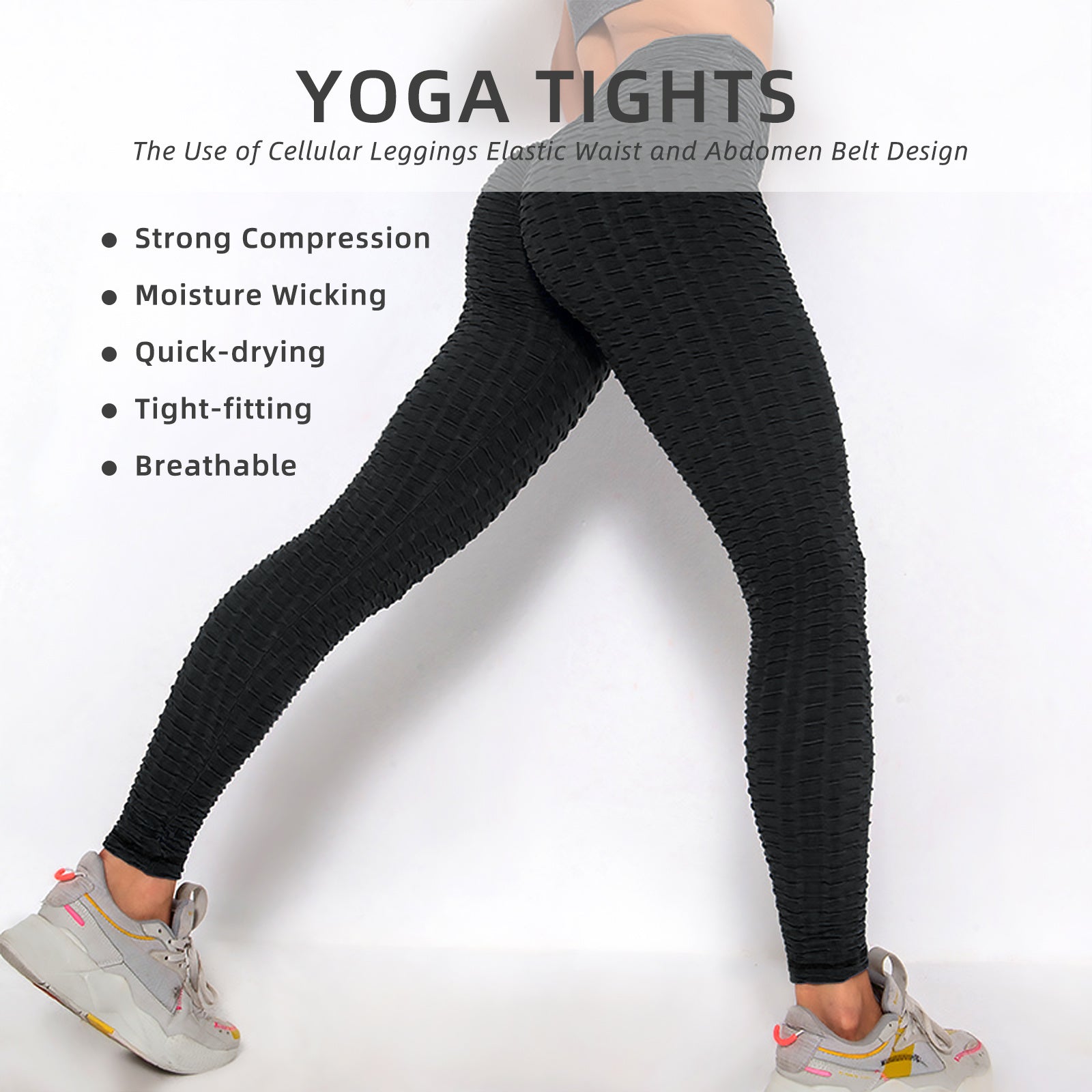 Women TIK Tok Leggings Bubble Textured Leggings Butt Lifting Yoga Pants Black Amazon Banned-Aria Doejay