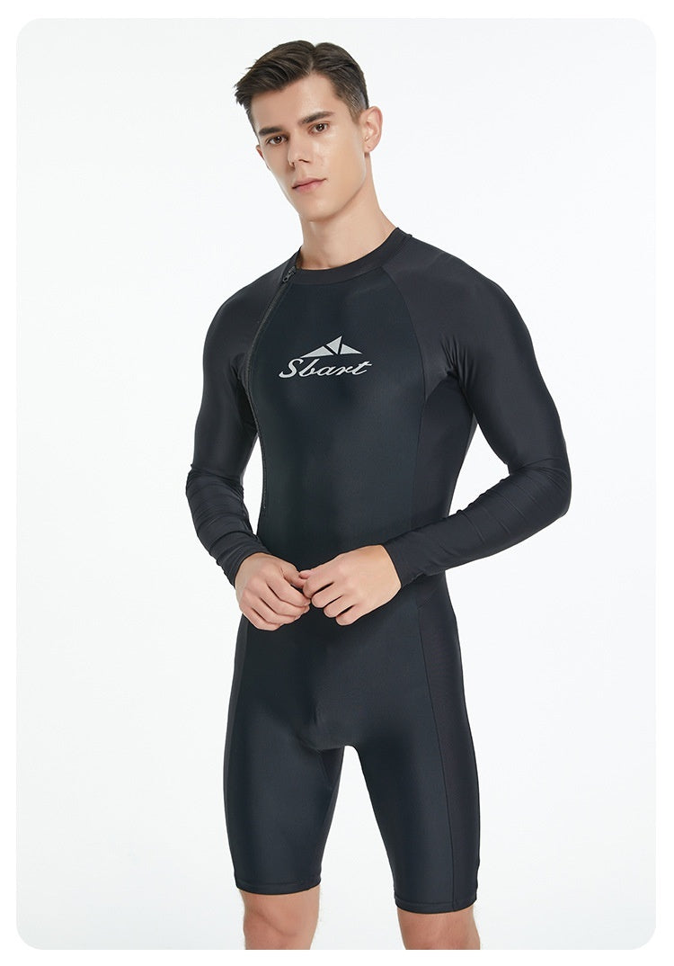 Men's One-piece Swimsuit Tight Long Sleeve Sun Protection Quick-drying