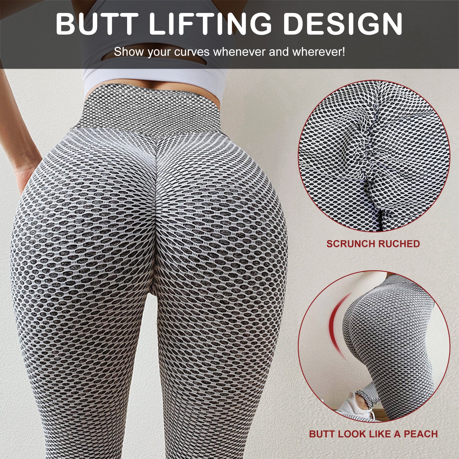 TIK Tok Leggings Women Butt Lifting Workout Tights Plus Size Sports High Waist Yoga Pants-Aria Doejay