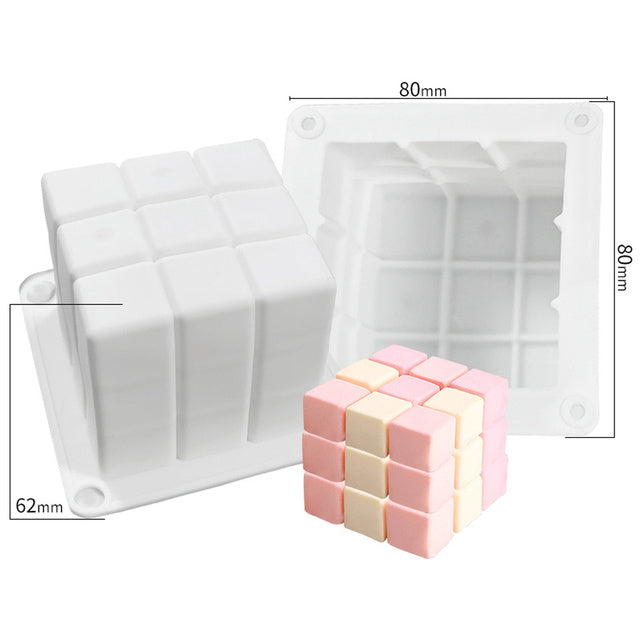 Non-stick Bubble Cube Candles Silicone Mold 3D Aromathera-Aria Doejay