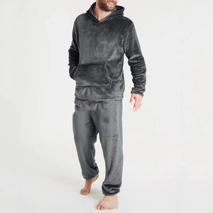 Men's Warm Hooded Trousers Suits-Aria Doejay