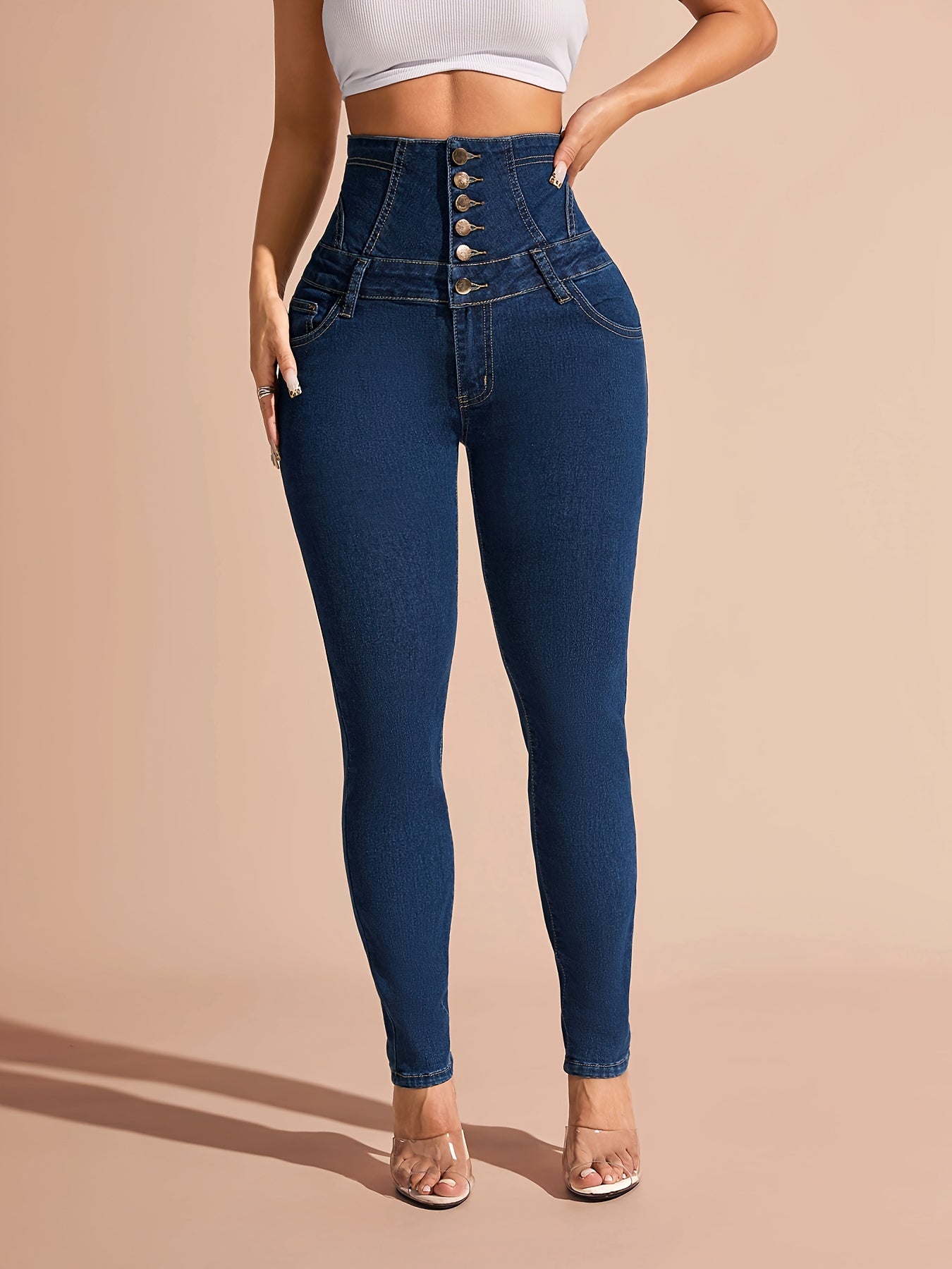 Stretchy Casual Skinny Jeans, Stylish & Slim Fit Denim Pants, Women's Denim Jeans & Clothing