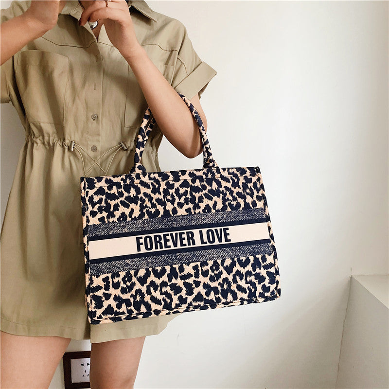 Leopard Print Handbag Korean Style Large Capacity Shoulder Bag