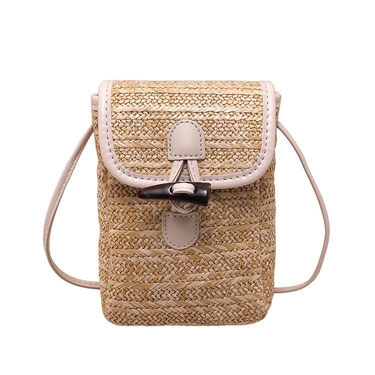 Women's Simple Casual Straw Phone Crossbody Bag